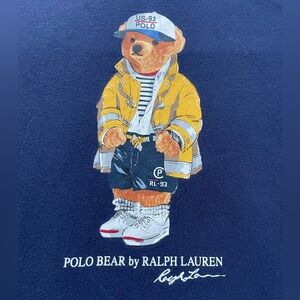 Polo by Ralph Lauren Navy Blue Tee with Bear Graphic